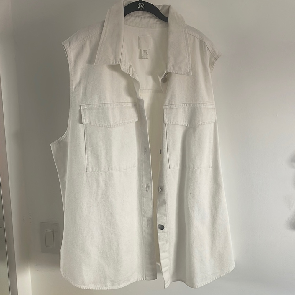 White Denim Vest
